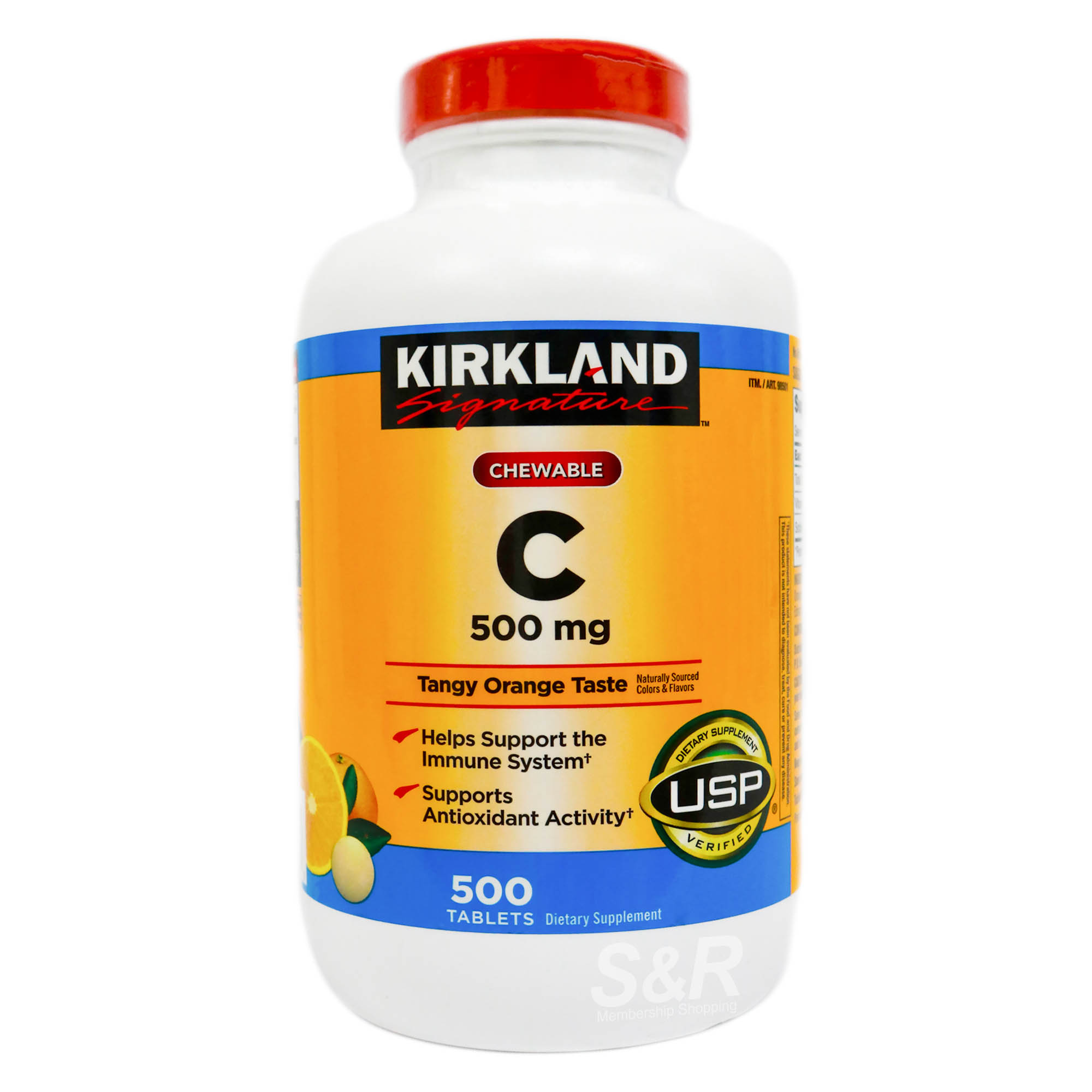 Kirkland Signature Chewable C Tangy Orange 500mg 500 tablets